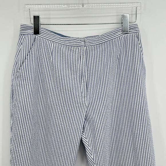 Tommy Hilfiger pants women's 14 ankle seersucker blue white stripe nautical - Picture 2 of 7